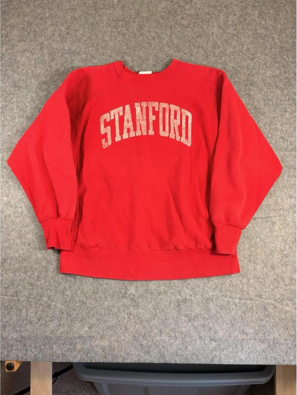 Vintage 80’s Champion Reverse Weave Stanford College Red Sweatshirt Large